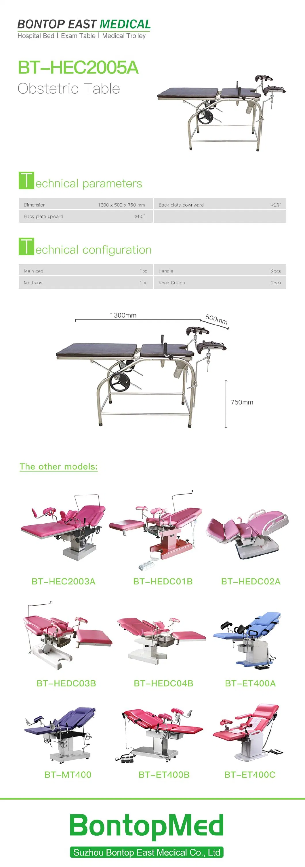 Hospital Obstetric Delivery Bed Gynecological Examining Table