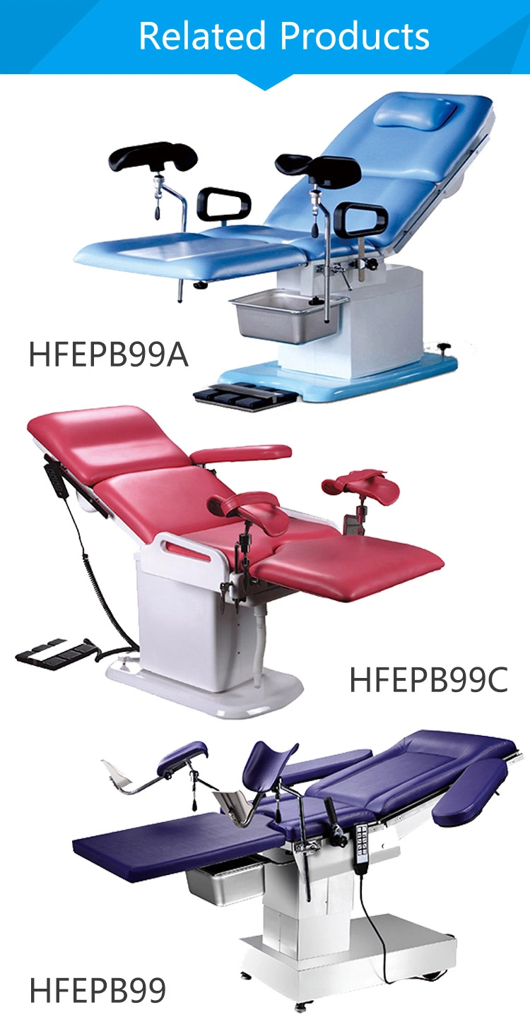 250kgs Load Hydraulic Manual Gynecological Operation Table with Colorful Mattress