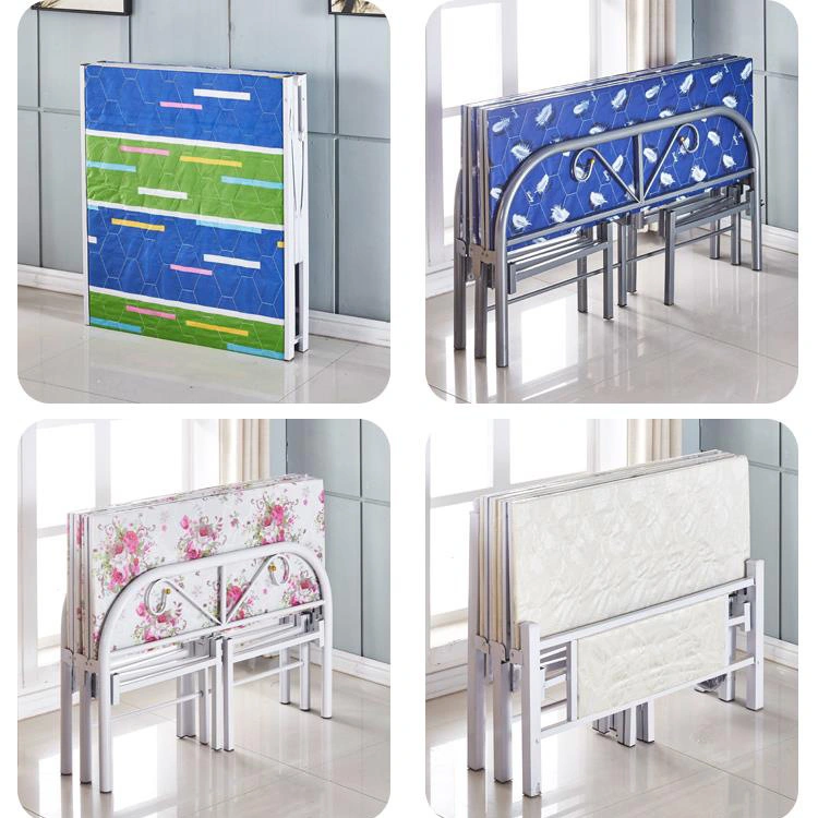 Home Bedroom Commercial Furniture Cheap Price Portable Single Metal Folding Bed for Workers Hospital
