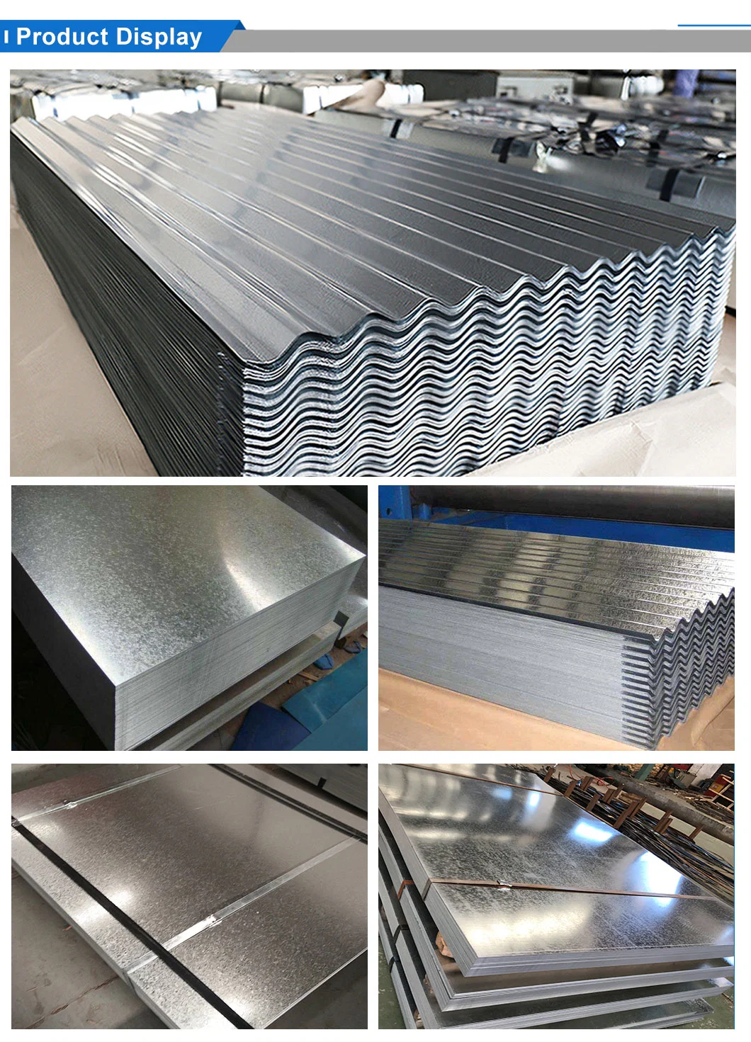 Roofing Materials Zinc Coated Corrugated Steel Roofing Sheet 0.13-0.8mm