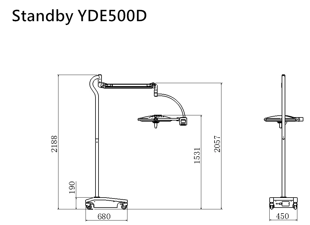 Hospital Equipment Portable Surgical LED Shadowless Examination/Exam Lights Mobile Operation/Operating Lamp