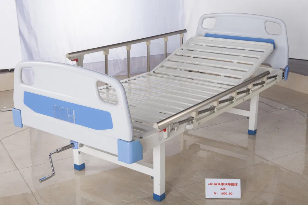 Hochey Medical Manufacturer Wholesale High Quality Cheap Manual Single 1 Crank Medical Bed One Function Nursing Bed Patient Home Hospital Bed