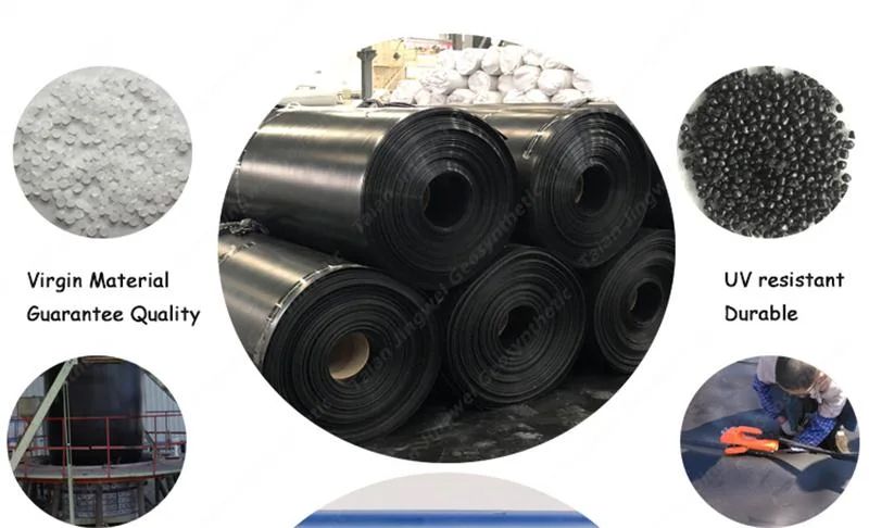 1.5mm HDPE Waterproof Impermeable Geomembrane 60 Mils HDPE Liner