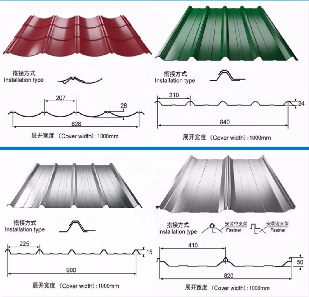 Cheap Colour Coated Roofing Sheet Corrugated Galvanized Steel Color Roof Tiles Dx51d Galvanized Steel Roofing Sheet Price