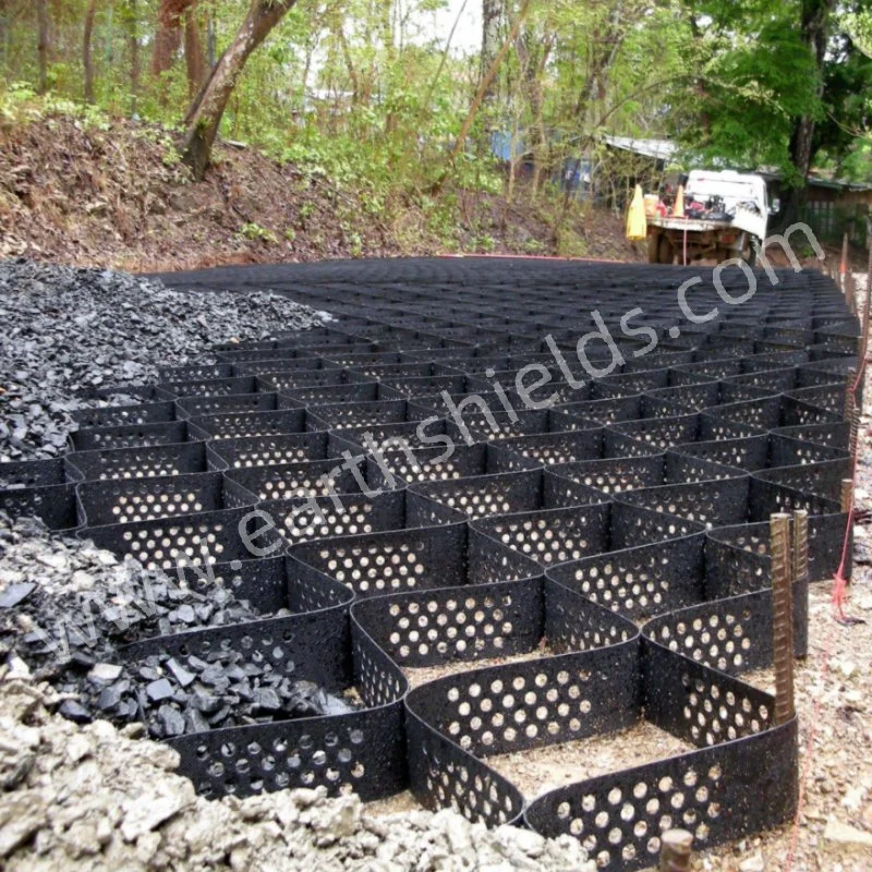 Strong Quality Slope Protection 100 mm HDPE Cellular Geocell for Road