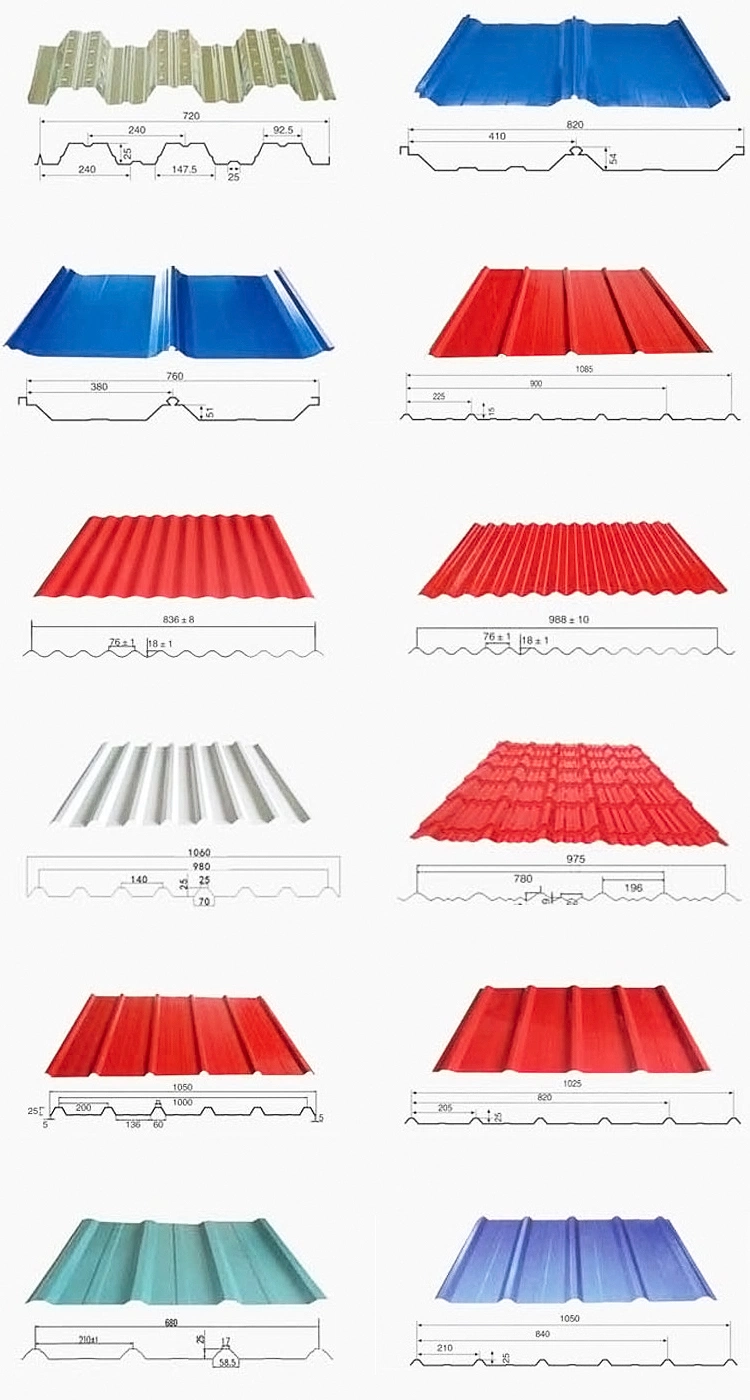 Factory SGCC Sgch Dx51d+Z 0.28mm 0.22mm 0.23mm 0.25mm Thickness Metal Prepainted Galvanized Galvalume Color Coated PPGI PPGL Corrugated Gi Zinc Roofing Sheet