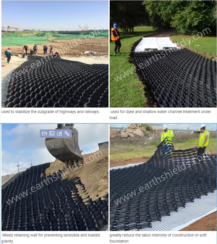 Non Preforated Geocells Driveway HDPE Geocell Road Reinforcement Earthwork Geocel