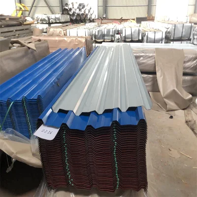 Factory SGCC Sgch DX51D+Z 0,28mm 0,22mm 0,23mm 0,25mm spessore metallo Galvalume zincato preverniciato colore rivestito PPGI PPGL corrugato Gi zinco Lamiera per copertura