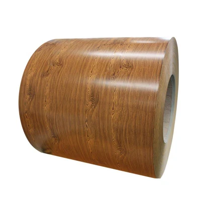 Cina economici acciaio rotolo Prezzo PPGI colore rivestito legno di Coilsfeet Spirale in acciaio galvanizzato preverniciato
