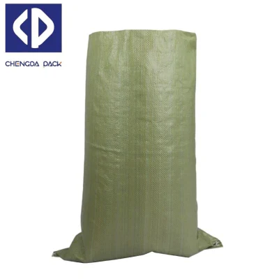 Sacco verde immondizia PP sacco tessuto verde geotessile sabbia, 50 kg sacco di sabbia per Flood
