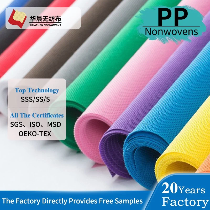 Wholesale Huachen Filter Textile Breathable Anti-Static Anti-Bacterial Polypropylene Fabric Multiple Color Eco-Freindly 100% PP Nonwoven Fabric Rolls