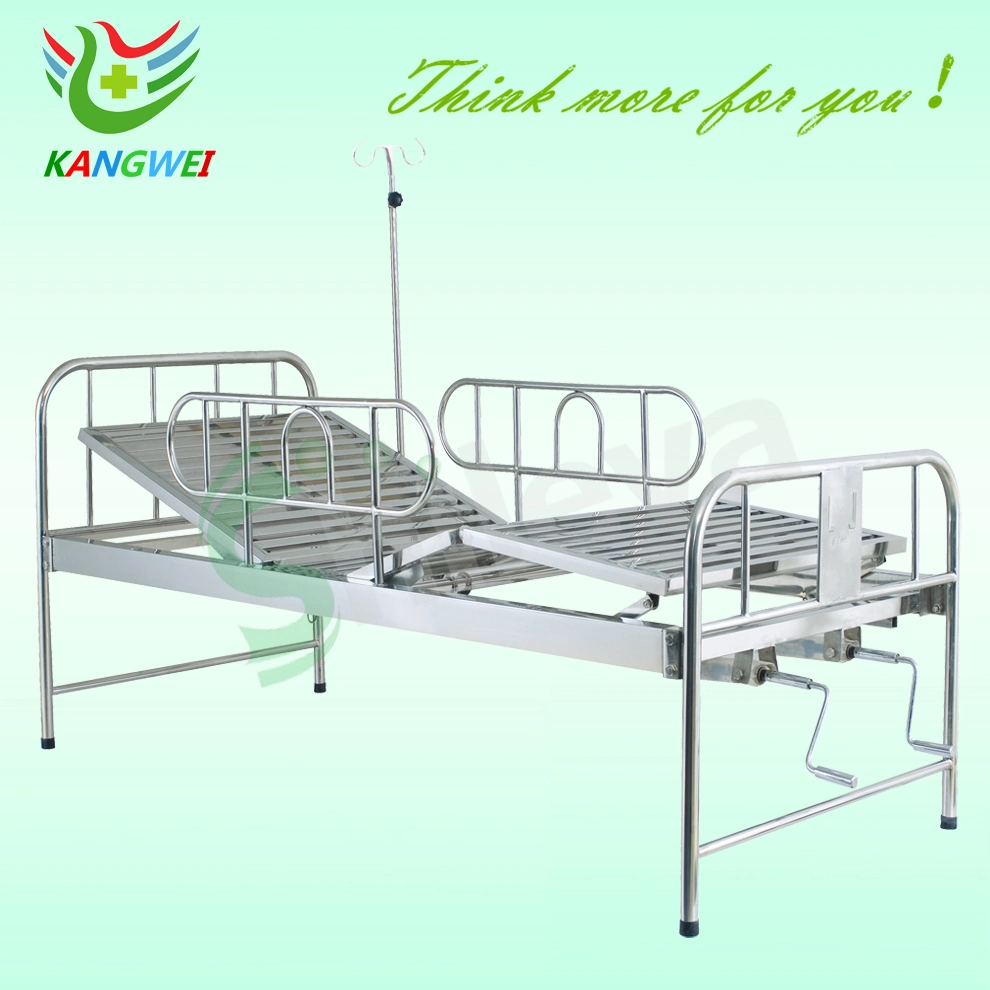 Basic Customization Hospital Furniture Stainless Steel Medical Nursing Bed with Cranks (SLV-B4021S)