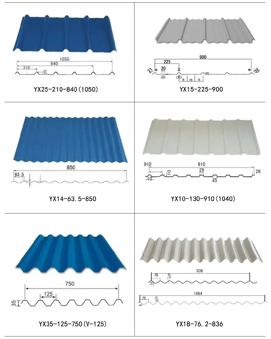 900/800/665 Color Wave Tile PPGI Color Steel Tile for Roof Construction