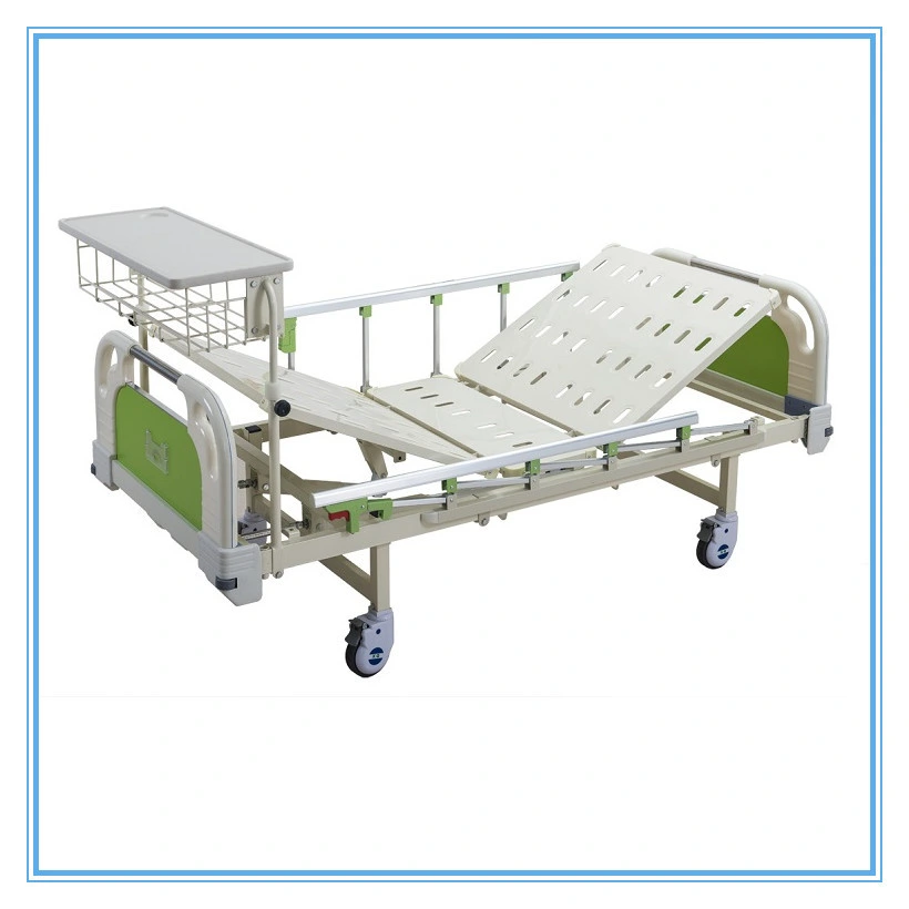 Portable Casters Single Function Foldable Metal Clinic Furniture Medical Nursing Patient Adjustable Manual Hospital Bed