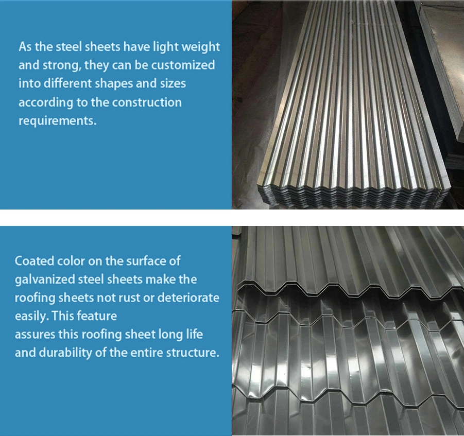 Ral 5020 Zinc Dx54D Factory SGCC/Sgch/Dx51d+Z 0.28mm 0.22mm 0.23mm 0.25mm Color Coated Galvanized/Aluminum Corrugated Steel Roofing Sheet