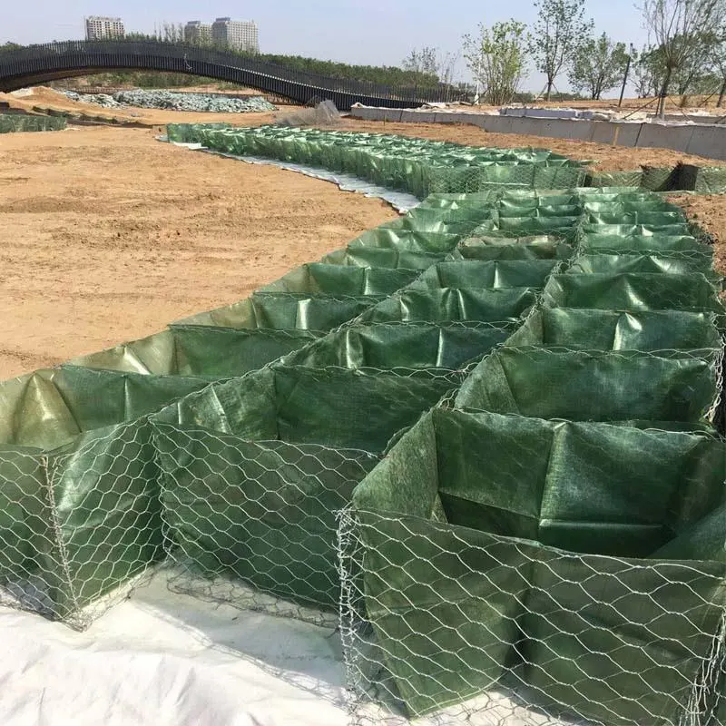 Gezhige 2.0-4.0mm Wire Thickness PVC Coated Gabions Mesh Factory 2.0*1.0*0.5m Building Galvanized Gabion Baskets China UV Resistance Geotextile-Lined Gabion Bag