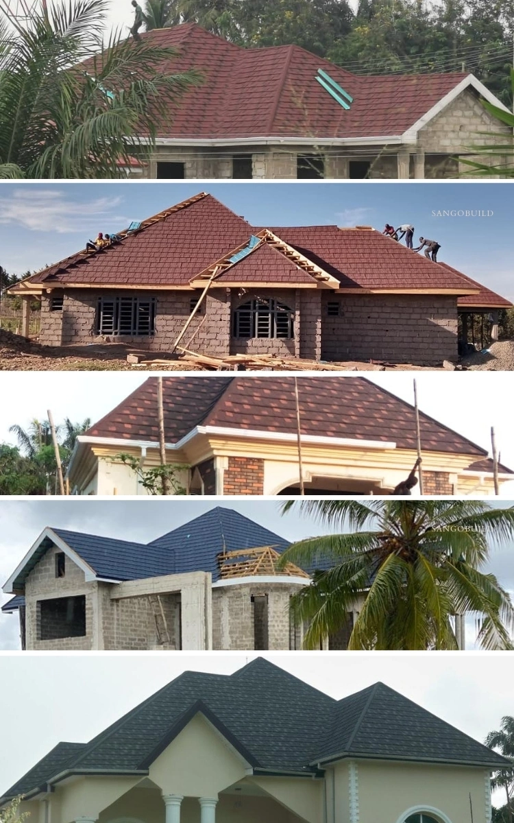 50-Year Lifespan Sun Stone Coated Metal Roof Tile PPGL Decorative Zinc Metal Roofs Coated Color Interlocking Steel Gi Corrugated Roof Sheet
