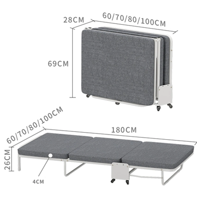 Office Folding Storable Bunk Adults Bed for Hospital School