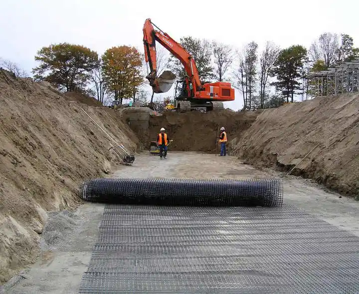 Polyester Polyester Geogrid Used in Dock Road Construction
