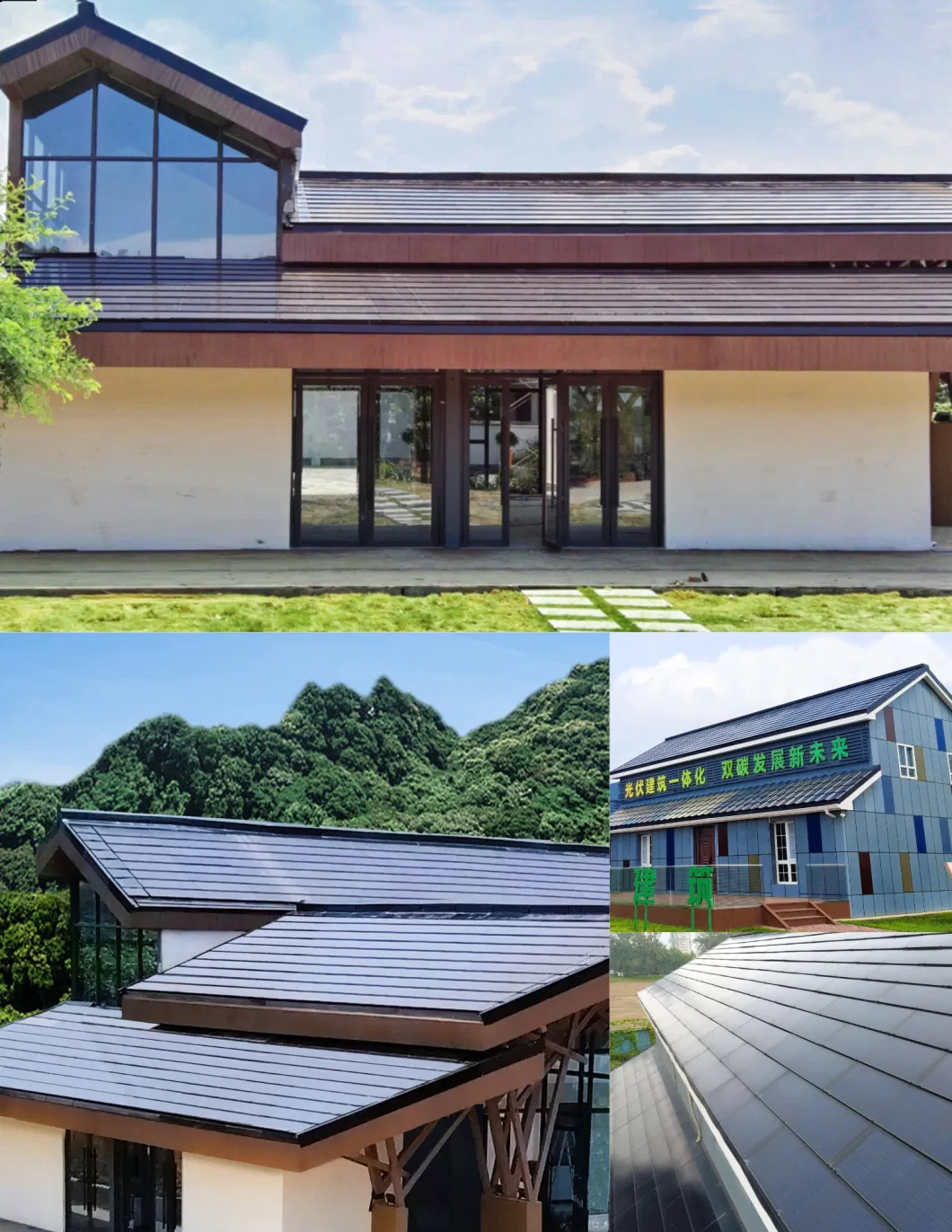 High Efficiency Tempered Glass BIPV Roof Tiles Solar Roofing Tile Hollow Glass Solar Module Prices for Green House