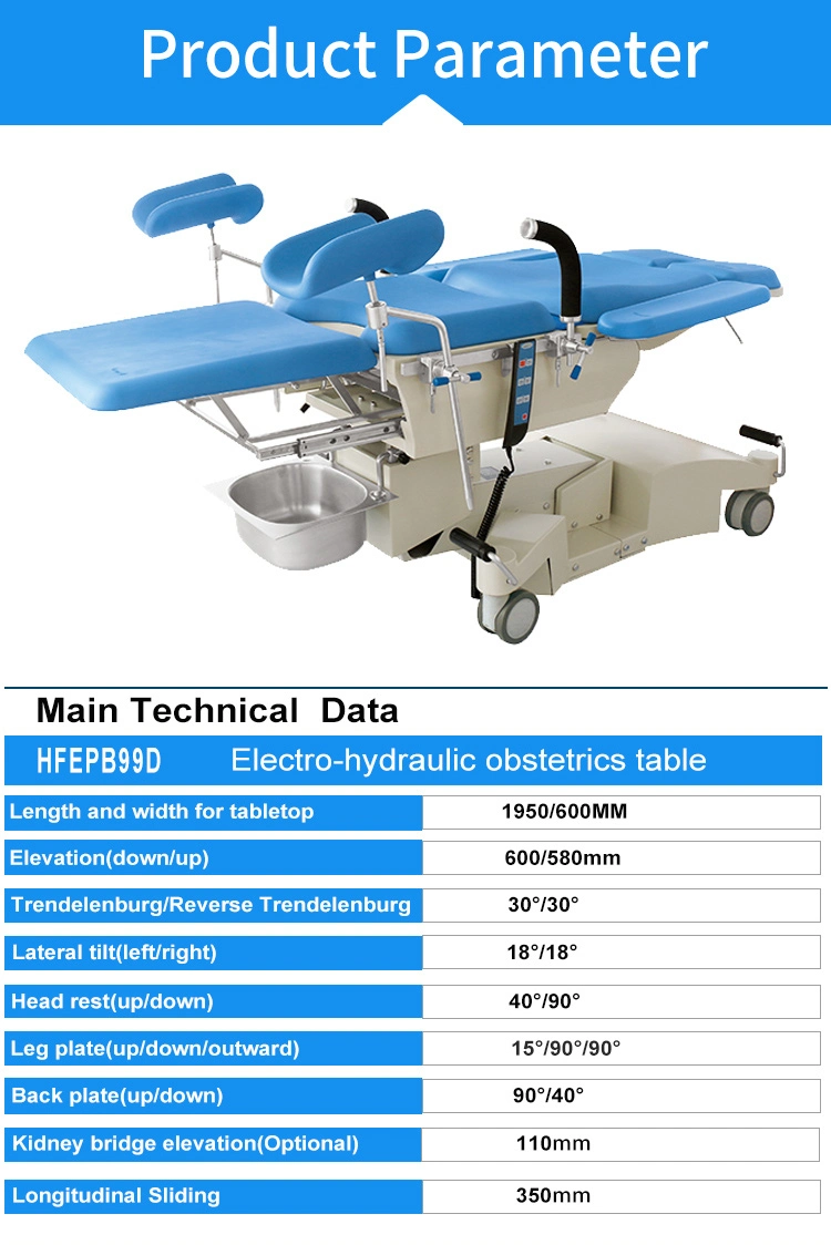 Hot Selling Hospital Electro-Hydraulic Gynecological Operating Table (HFEPB99D)