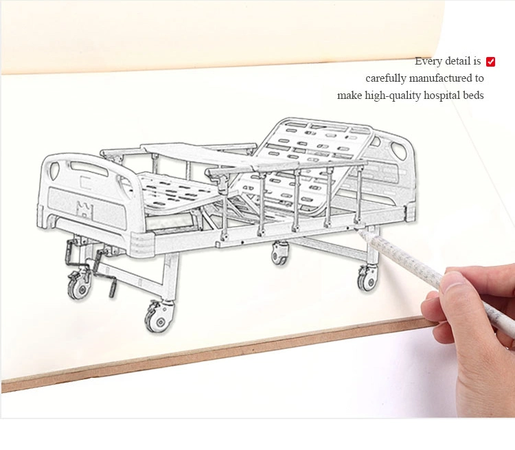 Basic Model Two Cranks 2 Functions Manual Medical Care Hospital Bed for Africa Market