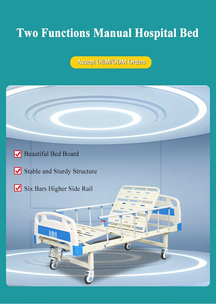 Basic Model Two Cranks 2 Functions Manual Medical Care Hospital Bed for Africa Market