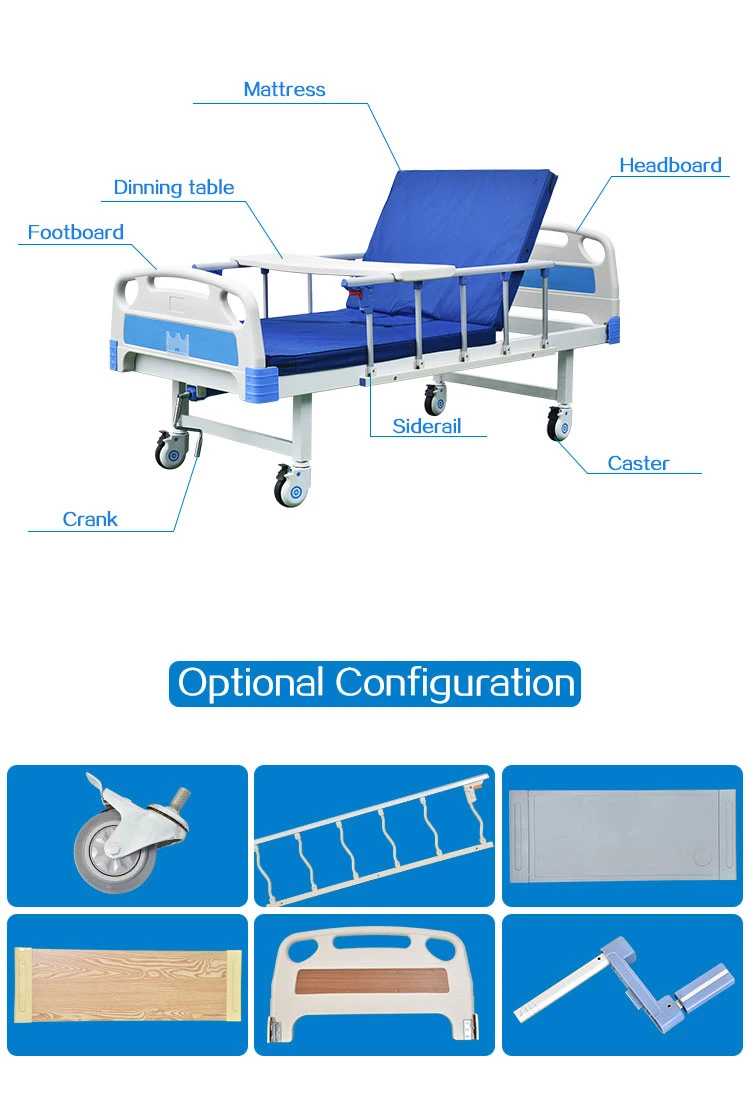 Cost-Effective Model Single Crank Basic Manual Hospital Bed with Back Lifted