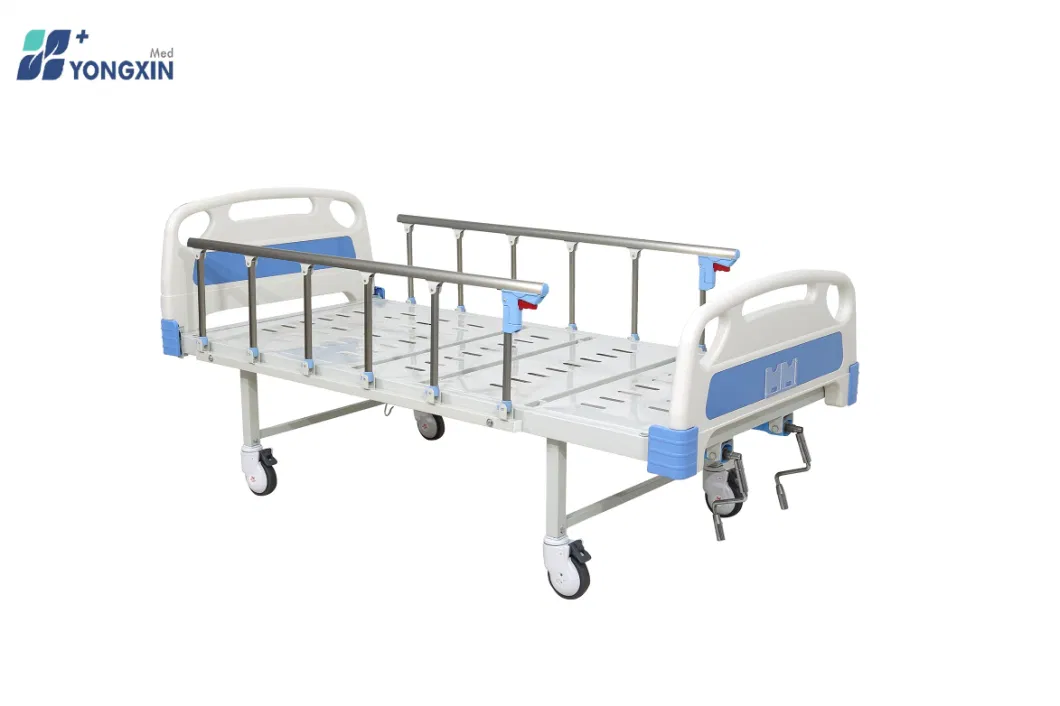 Yx-D-3 (A3) Manual Two Crank Hospital Patient Bed, 2 Shake Medical Bed with Mattress, Nursing Care Bed for Sale