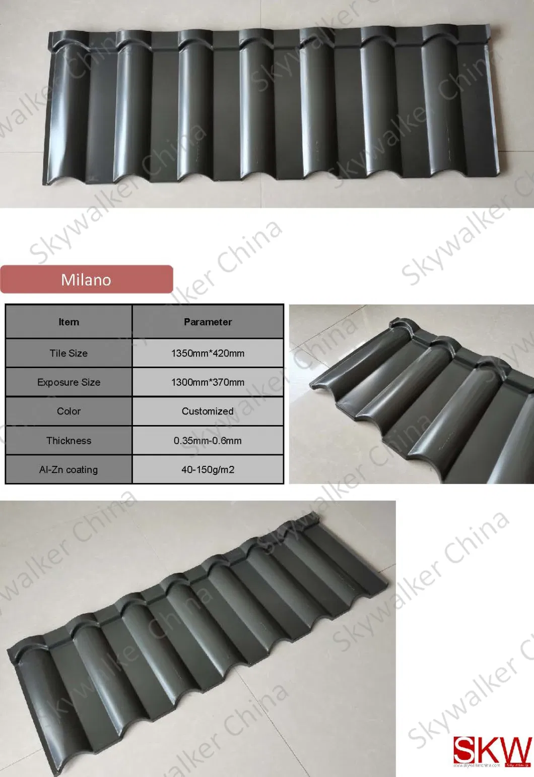 High Grade Colored Prepainted Trapezoidal Zinc Coated Steel Sheet Roofing Tile