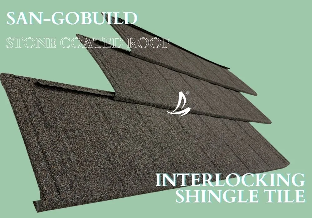 50-Year Lifespan Sun Stone Coated Metal Roof Tile PPGL Decorative Zinc Metal Roofs Coated Color Interlocking Steel Gi Corrugated Roof Sheet