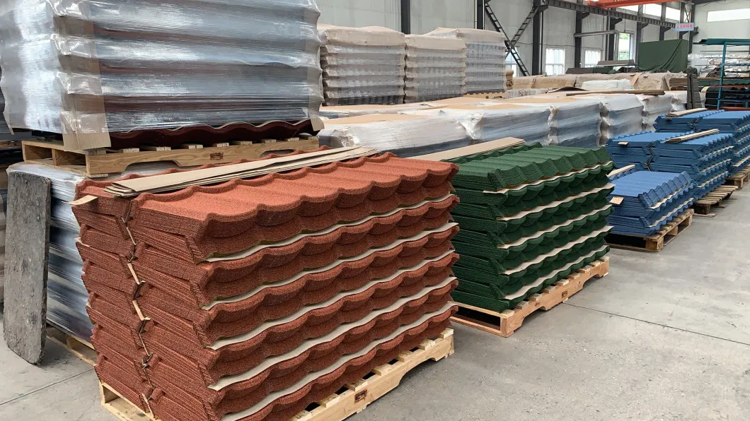 Wholesaler Tudor Type Tiles Metal Aluzinc Roofing Sheet Corrugated Stone Coated Roof Tile Sheet