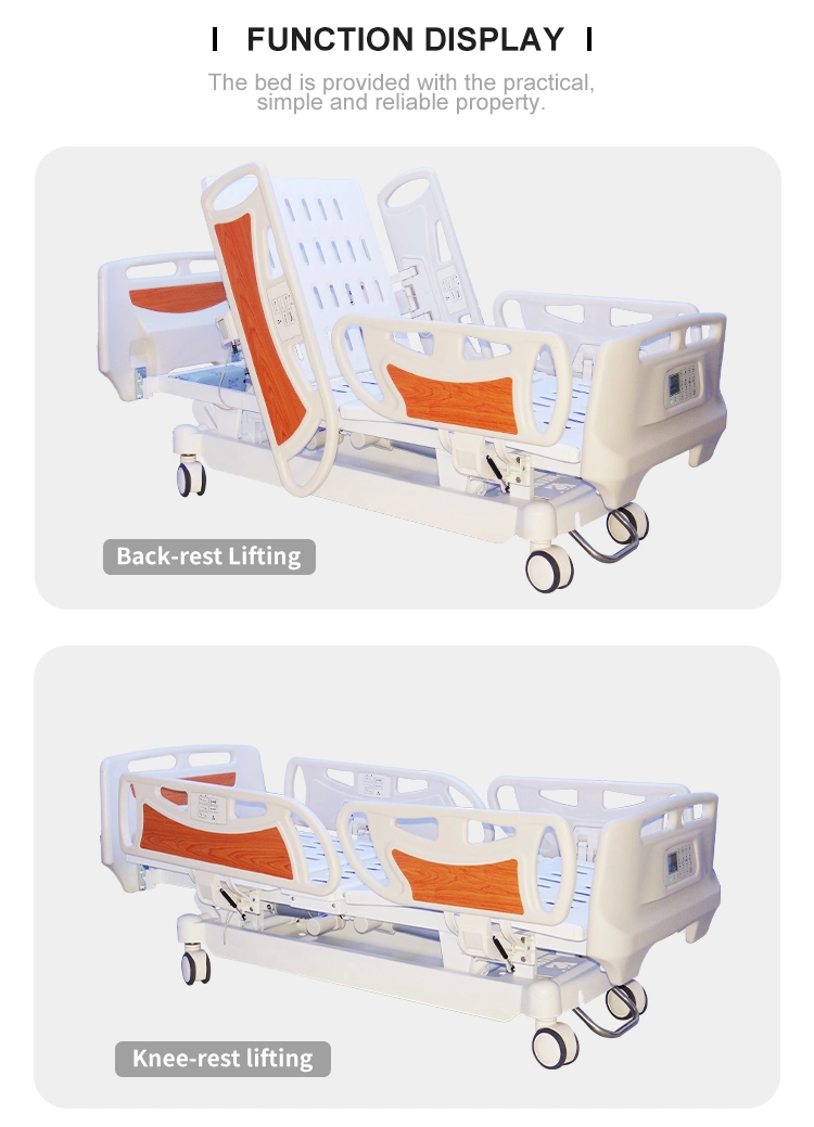 Professional Manufacture Hospital Equipment 8-Functions Weighing System Electric Medical ICU Bed