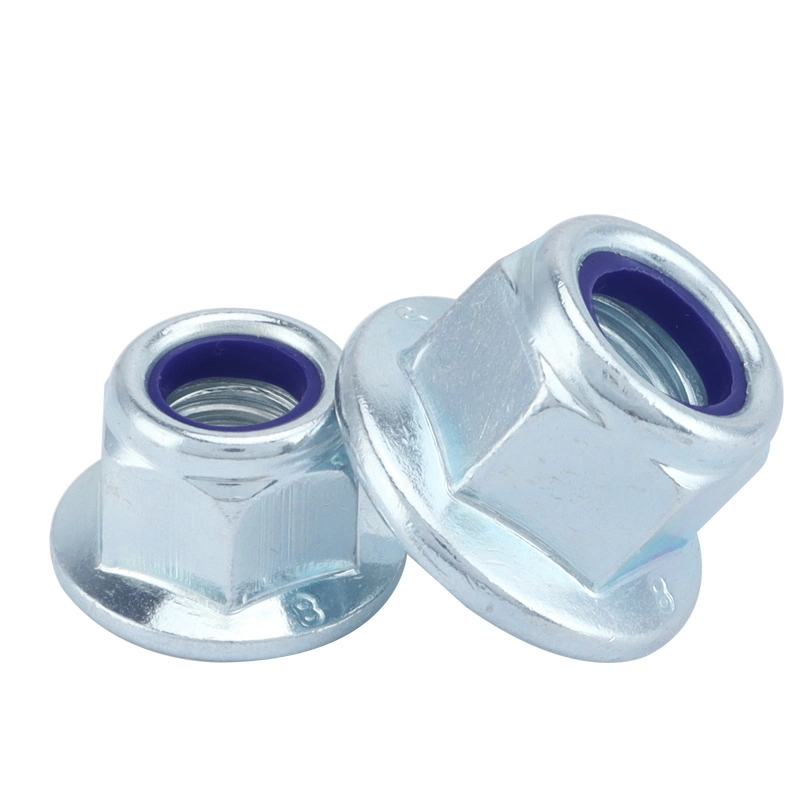 Galvanized Hexagonal Flange Nylon Lock Nut Customizable Colors