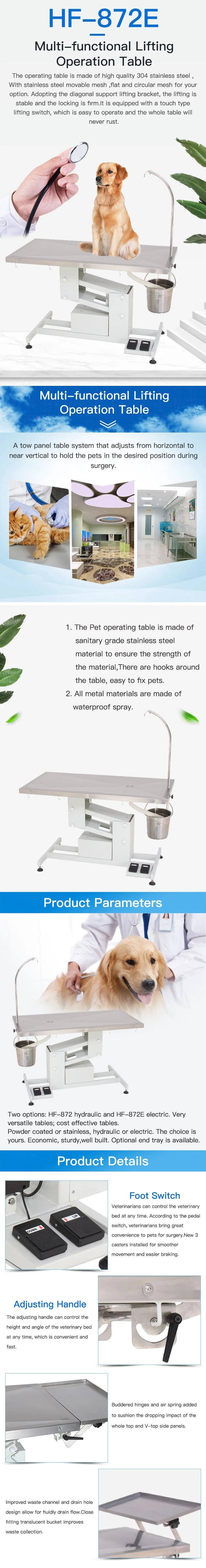 Veterinary Instrument Elevator Surgical Animal Operating Table (HF-872E)