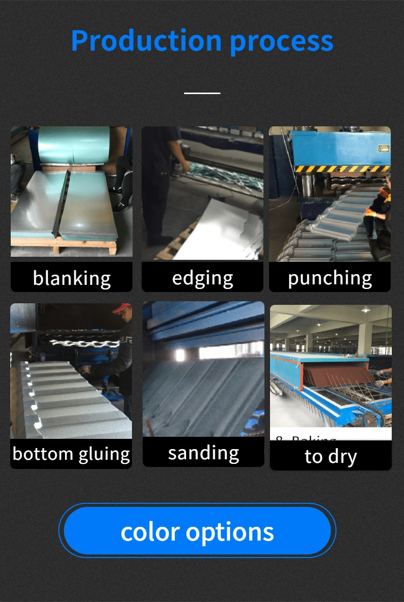 Building Material Colored Granules Coating Steel Tiles Stone Coated Metal Roofing Sheet