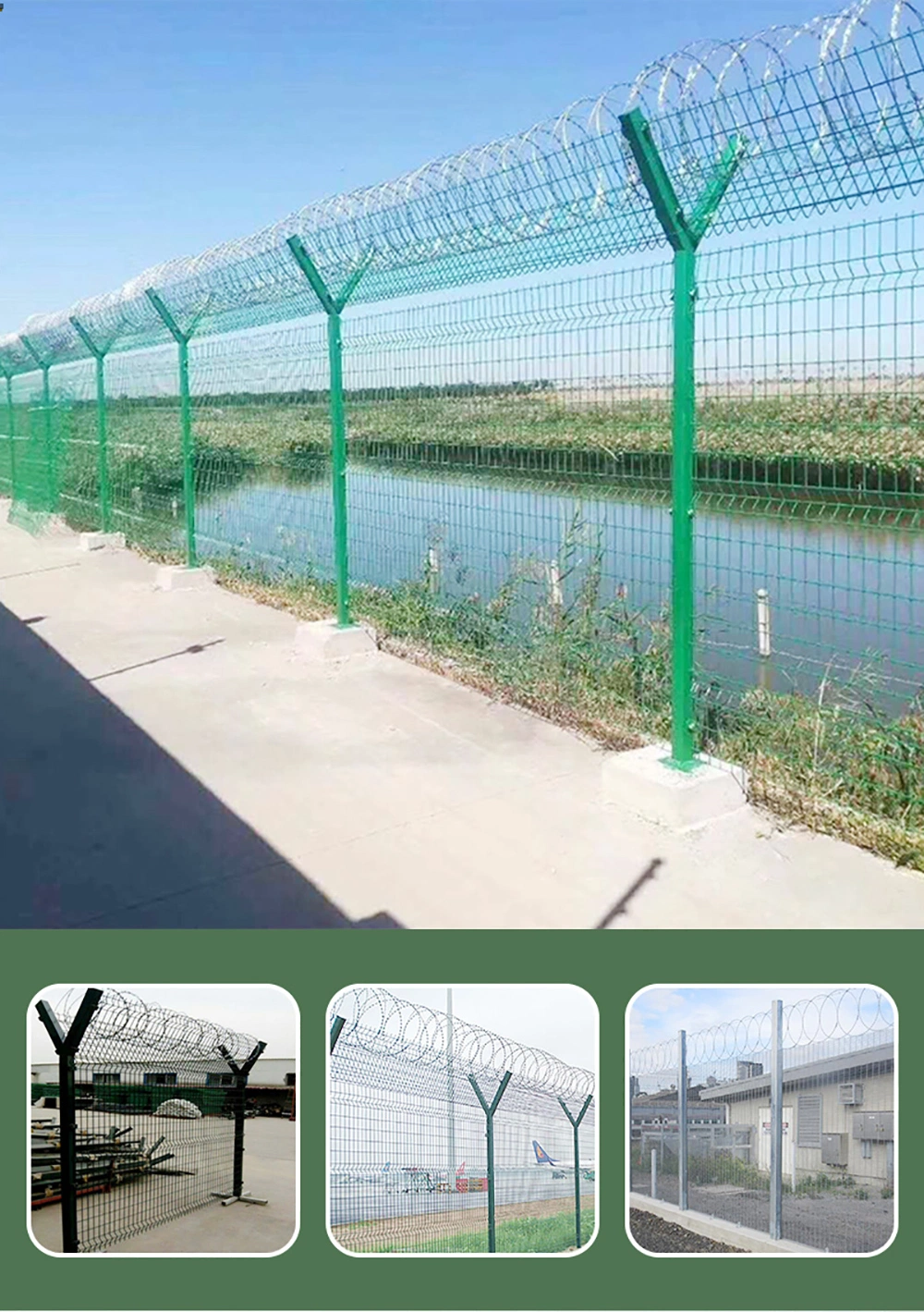High Security Anti Climb Fence 358 Fence with Secure Wall for Industrial Commercial Residential Airport Boundary Railway Power Station