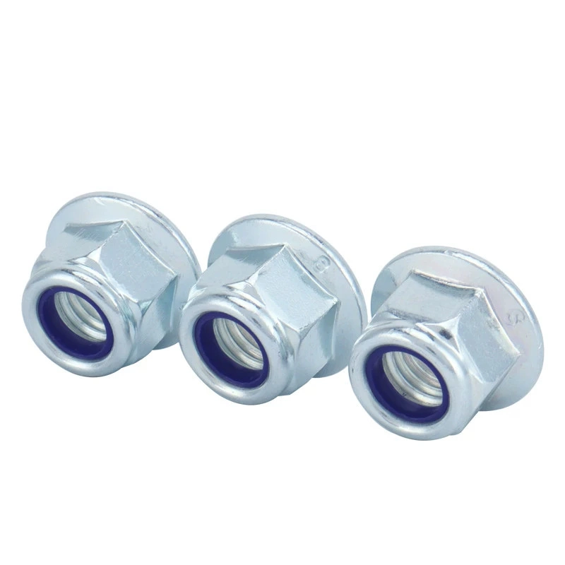 Galvanized Hexagonal Flange Nylon Lock Nut Customizable Colors