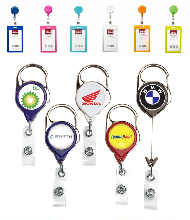 Wholesale Heavy Duty Lanyard ID Card Holder Accessories Resin Acrylic Plastic Custom Logo Sublimation Metal Alligator Clip Cute Retractable Nurse ID Badge Reels