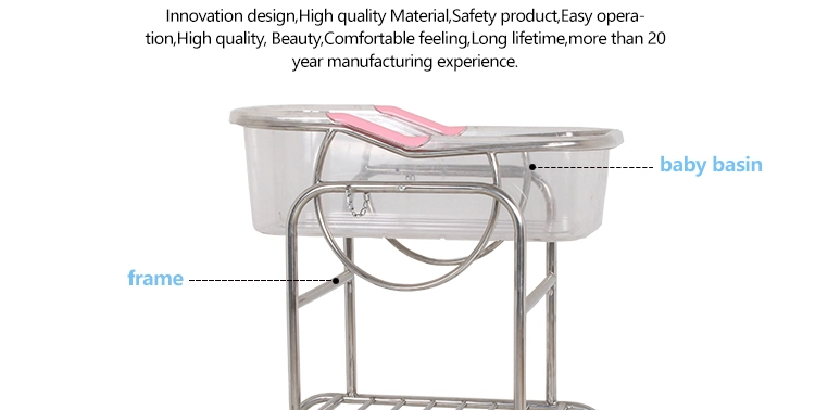 Hospital New-Born Infant Bassinet Stainless Steel Baby Crib Transparent Cot Baby Bed