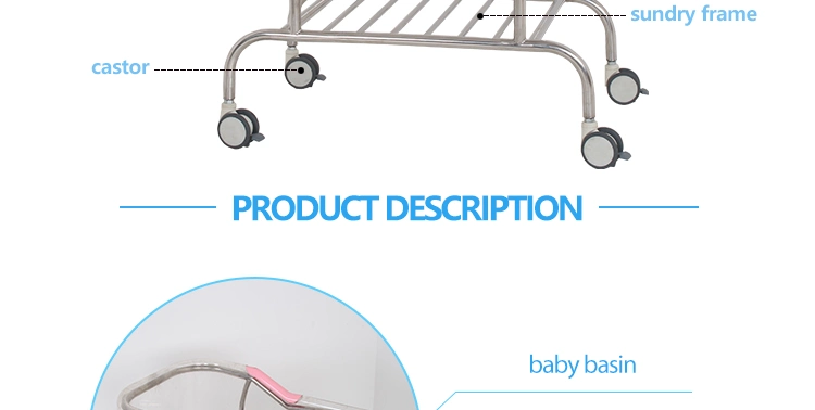 Hospital New-Born Infant Bassinet Stainless Steel Baby Crib Transparent Cot Baby Bed