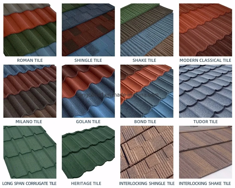 Factory 0.35-0.45mm Durable Golan Corrugated Roofing Stone Coated Metal Roofing Sheet