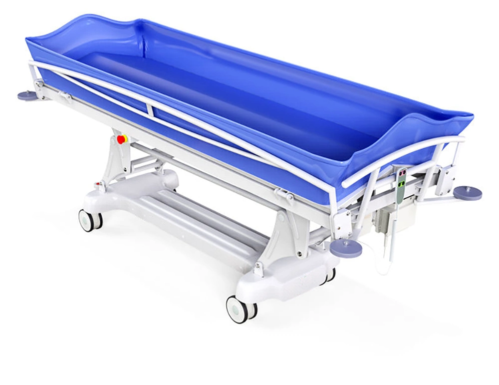 Icen Adjustable Hospital Patient Electric Shower Bath Trolley Bed for Adults