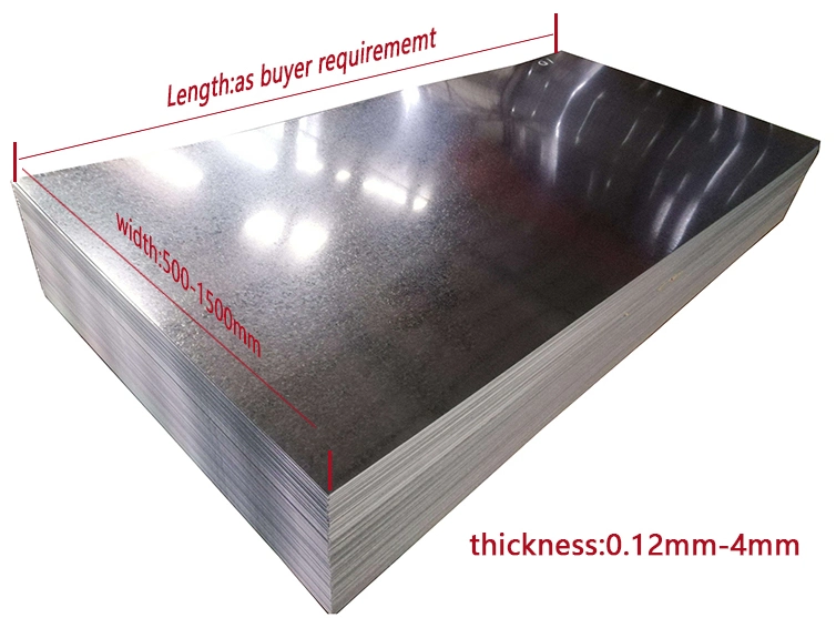 Galvanized Steel Sheet for Roofing Tile Garden Beds with 0.6mm 0.8mm 1.2mm Z80g Z100g Iron Metal Roof Manufacturer 20 26 Gauge Gi Gl Zinc 470 600