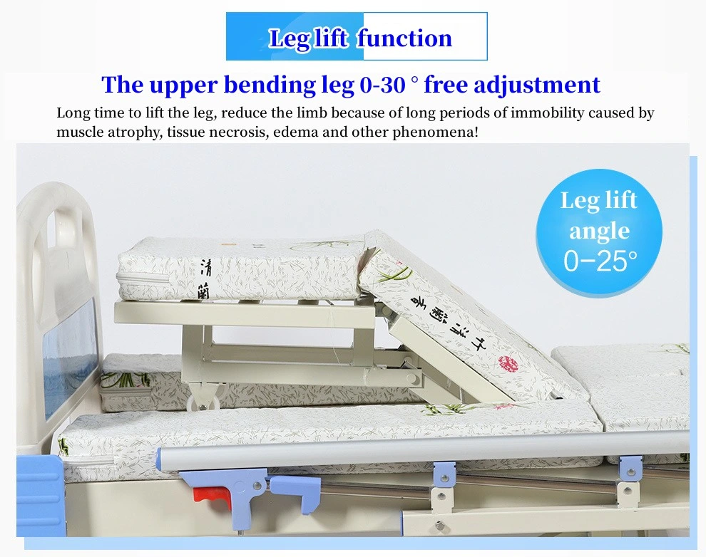 Manufacturer Directly Supply 3 Cranks Manual Patient Medical Bed for Hospital