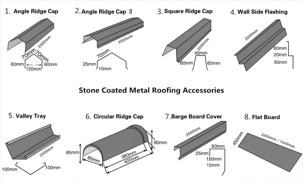 Roofing Construction Sheet Building Materials Al-Zinc Stone Coating Metal Roof Tile