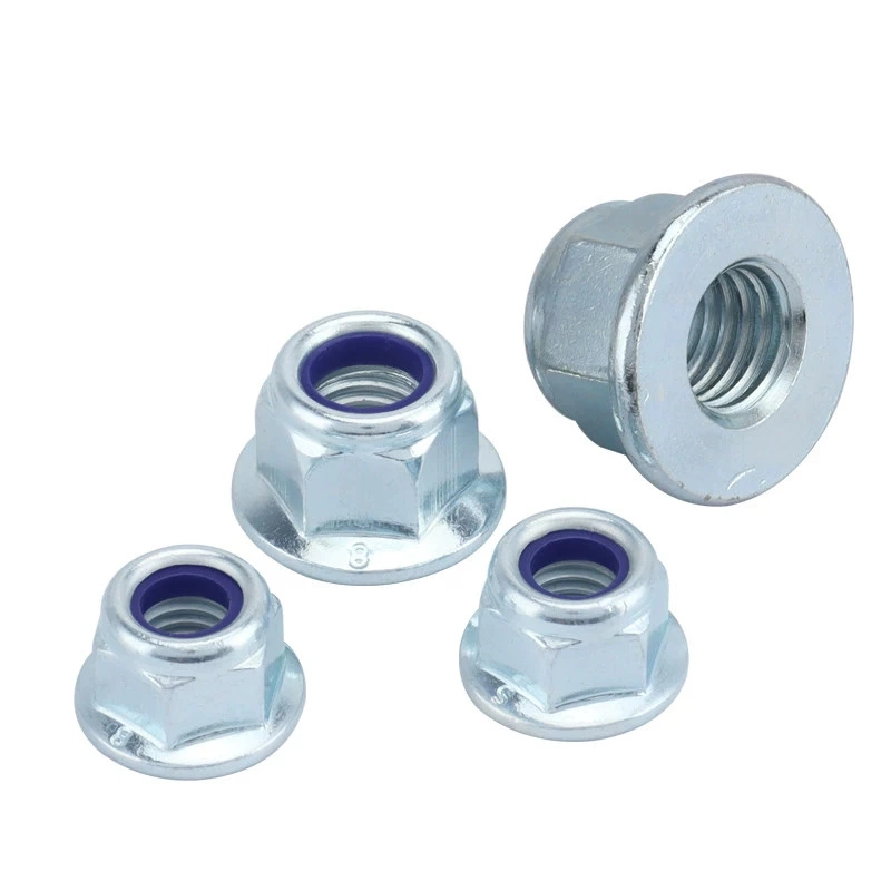 Galvanized Hexagonal Flange Nylon Lock Nut Customizable Colors