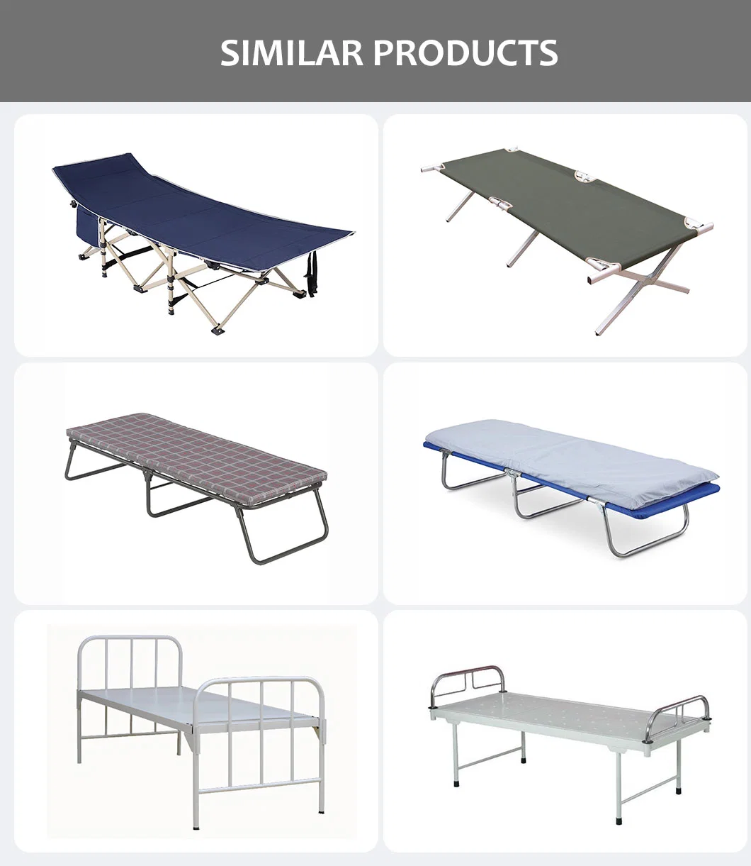 Chinese Furniture Factory Wholesale Portable Space Saving Travel Camp Bed Folding Hospital Attendant Cot Bed with Mattress