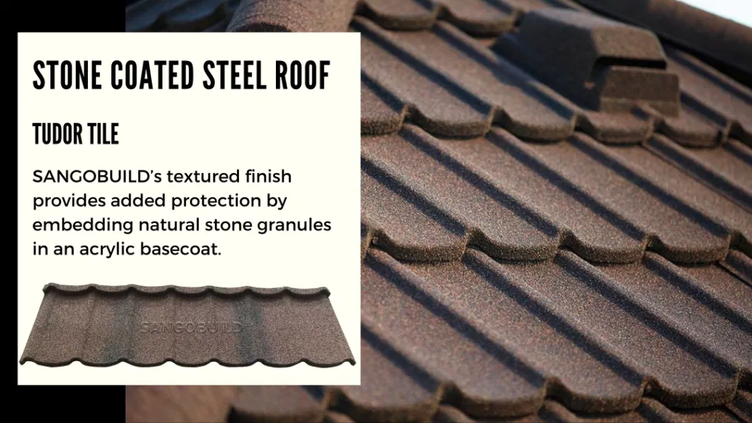 Sangobuild Tudor Design Corrugated Steel Stone Coated Metal Roofing Material