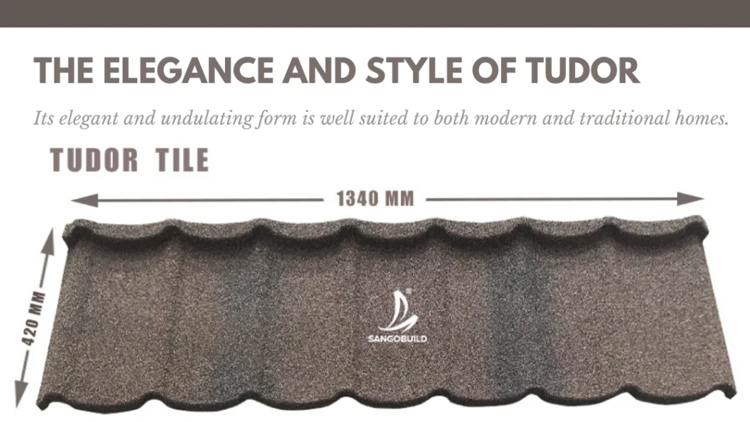 Sangobuild Tudor Design Corrugated Steel Stone Coated Metal Roofing Material